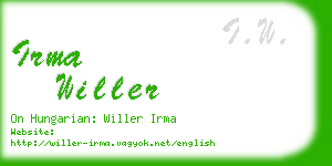 irma willer business card